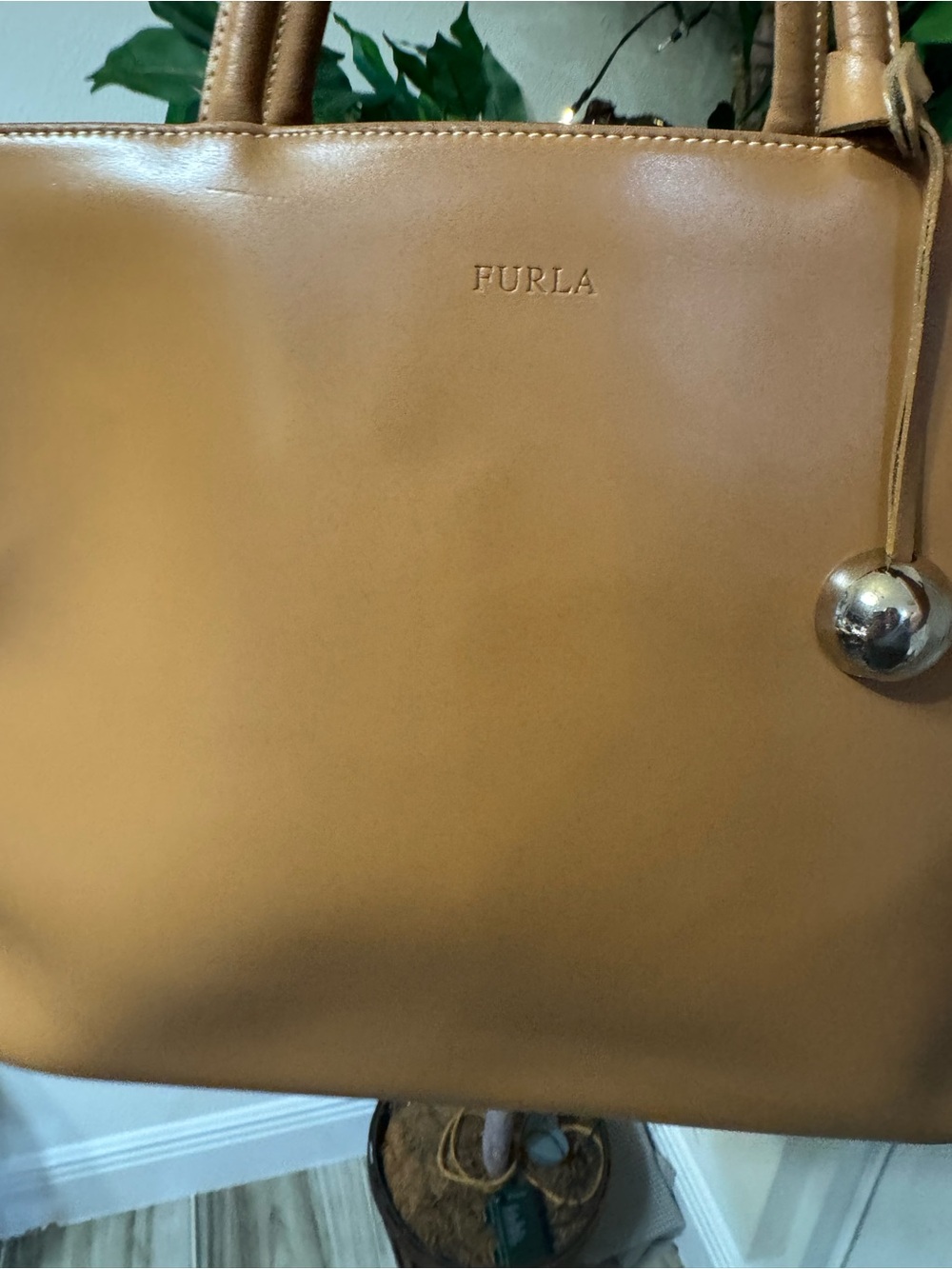 Furla Caramel Leather Tote with silver hardware - Picture 7 of 15